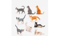 9 Pieces Miniature Cat Figurine Collectible Cat Figurine Compact Toy for Shelf Styling, Craft Scenes, Model Collections