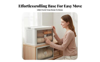 Large Capacity Foldable Storage Box with Doors Install-Effortless Collapsible Storage Box Wheeled Stackable Plastic Organizer Bin Door Latch for Families, Students, Parents, Bedroom, children's Room, Closet, Office