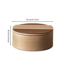 Home Organizer Round Wood Storage Box Vintage Style Solid Wood Storage Box Lifting Strip