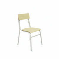 Simple Design Metal Frame Student Chair Long-Lasting Construction Molded Shell Stacker Lightweight Dining Seat Easy to Clean for Educators, Office Workers, Classroom, Training Room, Reception Area, Library