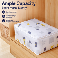 Cubic PEVA Clothes Storage Bags Zipper Garment Storage, Large Capacity Under Bed Storage for Bedding, Clothing