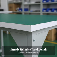 Anti Workbench High Load Capacity Heavy-Duty Work Table Adjustable Leveling Feet Heavy Duty Workbench for Engineers, Workshop, Garage, Basement