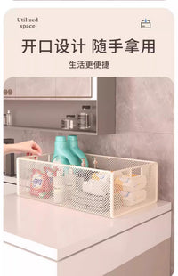 浴室柜下收纳筐卫生间收纳架子洗手台洗漱台下神器带轮移动置物架 黑色-四层小号【带把手-带万向轮】