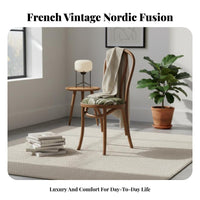 French design Woven Backrest Chair Nordic Inspired Dining Seating Retro Design Home Furnishing long-lasting Construction for Homeowners, Interior Designers, Restaurant Owners, Kitchen, Living Room, Bedroom, study alcove