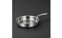 Induction Compatible Flat Bottom Stainless Steel Pan Uncoated Thick Stainless Steel Skillet Nonstick Uncovered Skillet Thickened for Stovetop