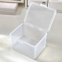 Frosted Storage Box with Hinged Lid, Dustproof PP Storage Containers, Desktop Organizer for Craft Supplies, Toys