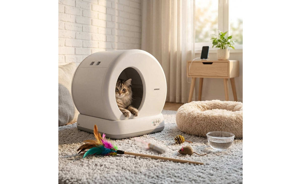 Enclosed Self-Cleaning Cat Litter Box Odorodorless Automatic Cat Litter Box Low-Noise Quiet for Apartments