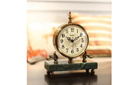 Marble Desk Clock Arabic Numerals Decorative Desk Clock Tabletop for Living Room
