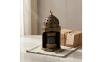 Resin Incense Burner Gilded Bronze Finish Decorative Resin Ornament Moon Shaped Finial