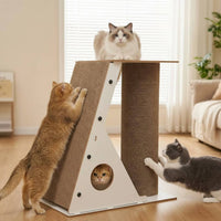 Cat Scratching Pillar with Ramp Corrugated Feline Scratcher Scratcher with Perch Protects Furniture Pet Supplies for Indoor