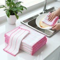 2000 Pack Red Thickened Dishcloths and Dish Cloths for Washing Up, 30cm Dish Towels with Magic Wipe Cloth, 5-Layer Woven Cotton for Kitchen