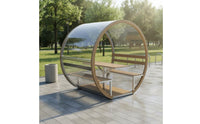 Clear Polycarbonate Coffee Pod Movable Outdoor Dining Capsule Weather-Resistant Panoramic Seating Booth for Cafe Owners, Hoteliers, Restaurant, Patio