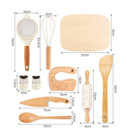 10 Pieces Kids Plaything Wooden Pretend Kitchen Set  Wooden Fine Motor Skills for Children