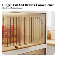 hinged lid entry Multi-Tier Organizer Space Saving Wheeled Crevice Cabinet Slim Design Household Storage Multifunctional Use for Homeowners, Families, Kitchen, Bathroom, Narrow Spaces, Laundry Room