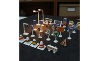 Scene Building Miniature Road Sign Set Educational Sand Table Road Signs Lightweight Miniature Traffic Sign Set Sturdy for Hobbyists