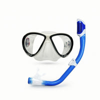 Tempered Glass Snorkel Set with Dry Snorkel Dual Lens Swim Gear Clear View for Beginners