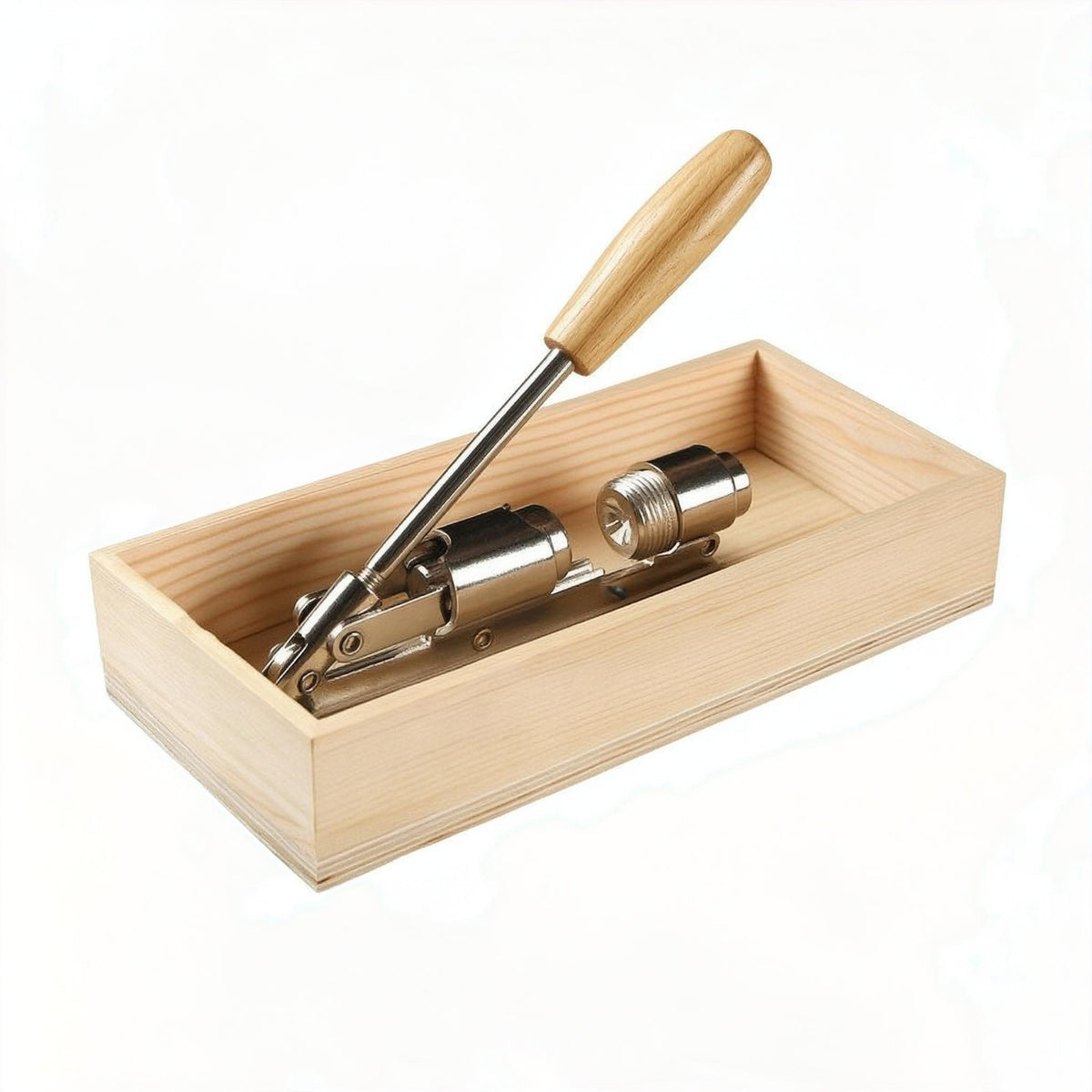 Adjustable Wooden Base Nut Sheller Contained Design Lever Nut Sheller Hand-Operated Countertop