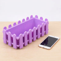 Rectangular Plastic Planter, Large Deep Type, For Balcony Gardening, Home Gardening, Purple, Resin, Fence-Style Design