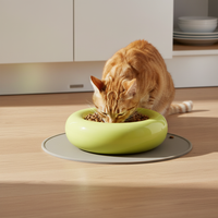 Donut Ceramic Pet Bowl for Cats - Anti-Tip Food and Water Dish