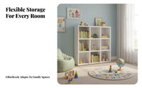 Large Capacity children's adaptable bookshelf Sturdy and Safe bookshelf Multi-Functional Room Organizer Simple Aesthetic for Students, Toddlers, Parents, Playroom, literacy Corner, Classroom, Nursery