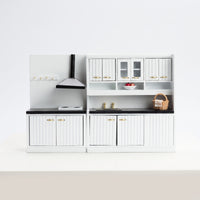 2 Pieces Dollhouse Kitchen Set with Sink Modular for Collectors, Hobbyists