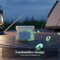 Luminous 3-Hole Deck Peg Windproof Boardwalk Tent Fastener Portable Camping Hardware Sturdy and Wear-Resistant for Campers, Backpackers, Fishermen, Campsites, Wooden Decks, Boardwalks, Fishing Platforms