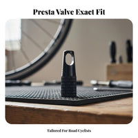 Presta Valve Cap CNC Machined Valve Core Remover Cap Lightweight Bike Tire Dust Cover for Road Cyclists, Mountain Bikers, Bicycling, Gravel Biking