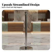Thickened Pole Stainless Steel Stanchion Post Non-Slip Base Rope Stanchion Stable Performance Classic Post and Rope Barrier Collision Resistant for Event Organizers, Venue Managers, Museum Curators, Museums, Art Galleries, Airports, Banks