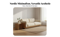 Calm Simplicity Aesthetic Sofa Removable and Washable Cover Nordic Aesthetic Couch Small Apartment Friendly Wood Frame Sofa for Young Adults