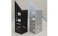 Aluminum Alloy 90 Degree Square Ruler Etched Scale 45 Degree Ruler Multifunction Layout Tool Slotted Cutouts for Drawing Work