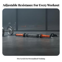 Non-Slip Grip Adjustable Power Twist Bar Easy Adjustment Coil Resistance Arm Exerciser Long-Lasting Steel Springs Coil Arm Strength Bar Portable Design for Men, Women, Beginners, Home Gym, Office