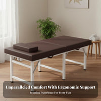 Waterproof PU Leather Foldable Massage Bed Water-Resistant & Oil-Proof Portable Massage Table Easy to Clean Eyelash Extension Bed High-Density Foam for Estheticians, Physical Therapists Artists