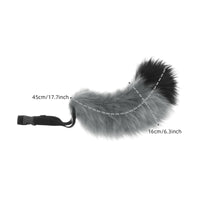 Feline Tail with Strap Comfortable Faux Hair Tail Easy to Wear Accessory for Cosplayers, Kids, Cosplay, Halloween