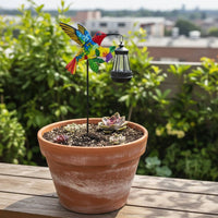 Iron Art Solar Hummingbird Lantern Easy to Install Hummingbird Garden Stake Lantern Auto on/deactivate for Patio