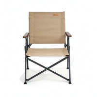 Outdoor Chair with Wooden Armrests Portable Folding Chair Foldable for Campers, Anglers, Camping, Picnics, Fishing