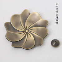 Japanese Zen Cherry Blossom Incense Burner Plate with Alloy Holder for Stick Incense