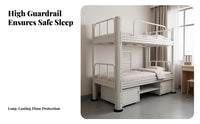 Adjustable Height Bunk Bed Space Saving Metal Bunk Bed Stable and Secure Bedroom Furniture for Students, Teenagers, Dormitory, Dorm Room, Apartment
