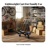 Foldable Hand Truck Lightweight Folding Hand Truck Adjustable Handle Portable Transport Trolley for Homeowners, Commuters, Shopping, Travel, Outdoors