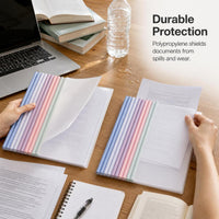 A4 Gradient Transparent Sliding Bar File Folder for Students, Loose-Leaf Document Organizer