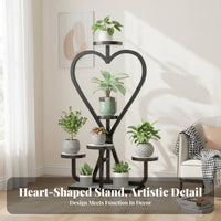 Comes with casters Multi-Tier Rolling Plant Stand Floor-Standing Wheeled Heartpattern Flower Rack Space-Saving Garden Accessory sturdy Duty for Gardeners, Homeowners, Florists