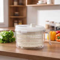 Salad Centrifuge with Handle Multifunctional Salad Washer and Dryer Quick Vegetable Washer with Basket for Meal Prep