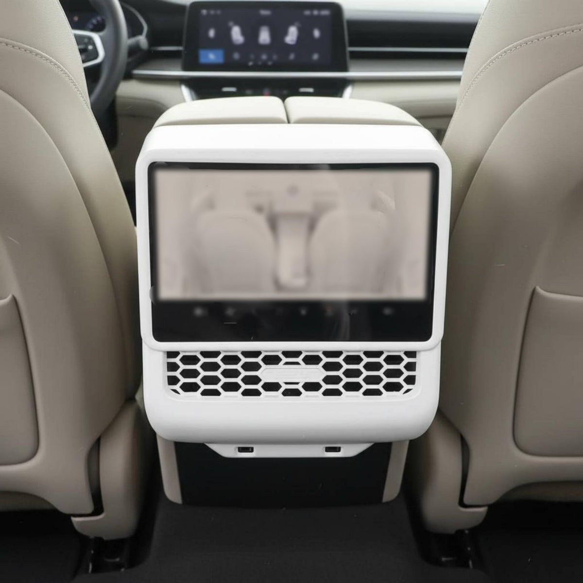 Custom Fit Rear AC Vent Cover Scratch Resistant Carbon Fiber Vent Trim Glossy Finish Rear Console Screen Frame Prevents Debris for Electric Vehicle Model 3 Sedan Owners