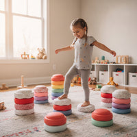 5 Pieces Lightweight Stepping Stones with Textured Surface Stackable Foam Stepping Stones Speckled Toy Outdoor for Toddlers