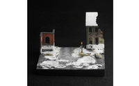1/72 Scale Diorama Base WWII Battlefield Diorama Winter Theme Miniature Scene with Ruined Building Pre-Painted for Hobbyists, Collectors, Model Presentation Showcase