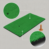 Golf Hitting Mat Indoor Outdoor Practice Swing Mat Rubber Base Non-slip with Ball Tee