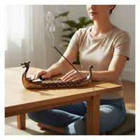 Dragon Boat Incense Holder Handmade Dragon Ship Decorative Home Decor for Indoor