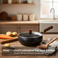 Traditional Chinese Wok Gas and Induction Compatible Carbon Steel Wok Carbon Steel Stir Fry Pan Natural Non-Stick Cookware