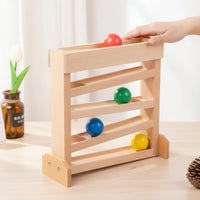 Wooden Ball Tracker Educational Ball Tracker with Ramp Smooth for Daycare