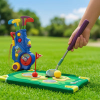 Toy Sports Gear Wagon with Sticks Young Child Golf Set with Cart Detachable for Kids, Young Children