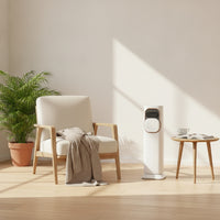 Two-Modefunction Evaporative Air Cooler Floor-Standing Portable Heater and Cooler Space-Saving Vertical Fan with Heater for Living Room, Bedroom, Small Areas
